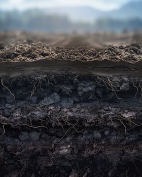 Close-Up of Soil Texture Layers photo