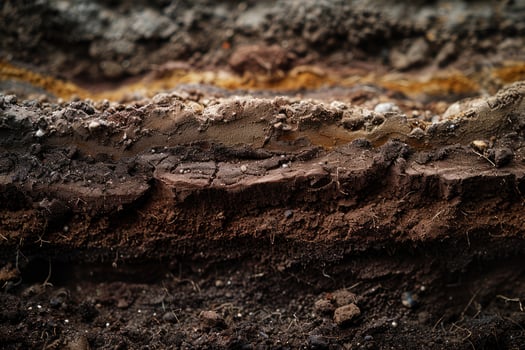 Close-Up of Soil Texture Layers photo