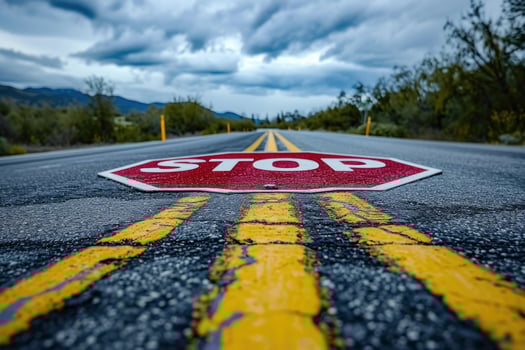 Stop Sign on the Road photo