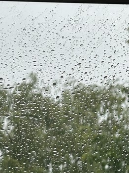 Raindrops on window glass photo