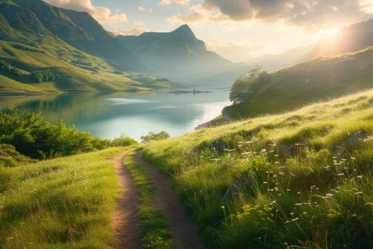 Trail in Mountains photo
