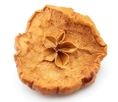 Dried apple on white backgrounds photo