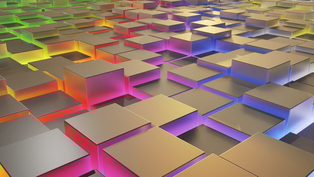 3D Cube geometric led illustration photo