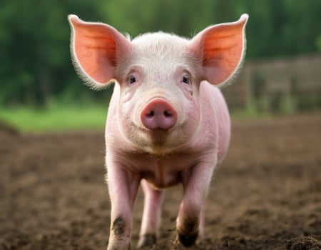 Adorable Piglet in a Sunny Pasture photo