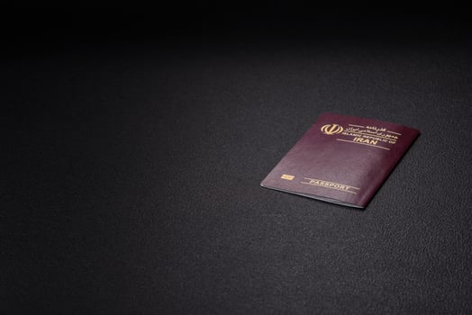 Physical paper international passport of Iranian citizen photo