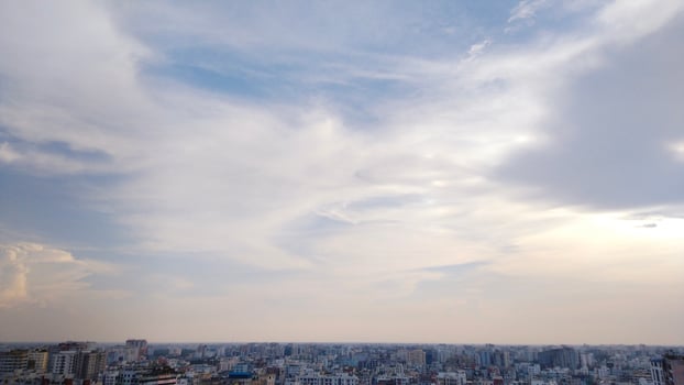 Amazing view of a cityscape with blue Sky photo