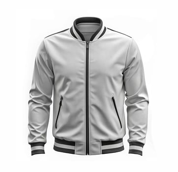 A Blank Bomber White Jacket to Mockup Design photo