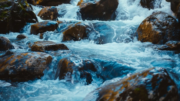 Tranquil Water Flow Over Rocks in Nature Embrace photo
