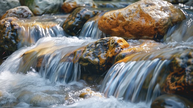 Tranquil Water Flow Over Rocks in Nature Embrace photo