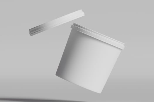 Biscuit packaging container white color on gray background 3D illustration photo