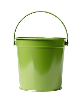 Green Bucket, Isolated on White photo