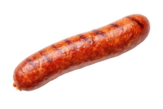 Fried Sausage, Isolated on White photo
