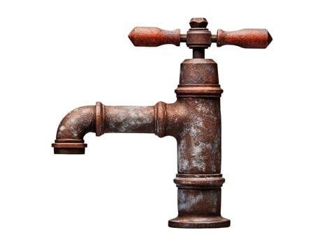 Vintage Faucet, Isolated on White photo