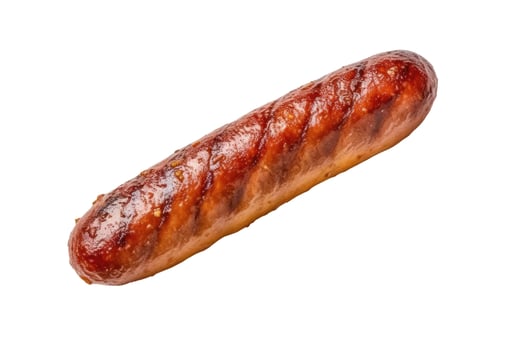 Fried Sausage, Isolated on White photo