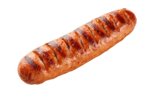 Fried Sausage, Isolated on White photo
