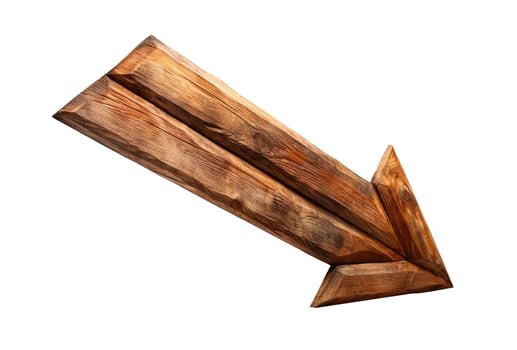 Wooden Arrow Sign, Isolated on White photo