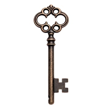 Vintage Key, Isolated on White photo