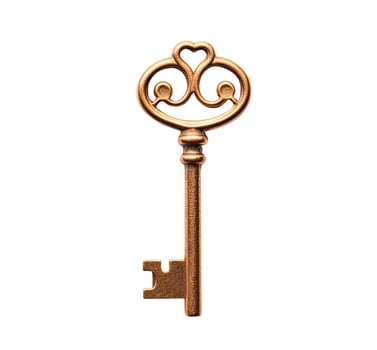 Vintage Key, Isolated on White photo