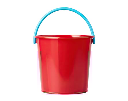 Red Bucket, Isolated on White photo