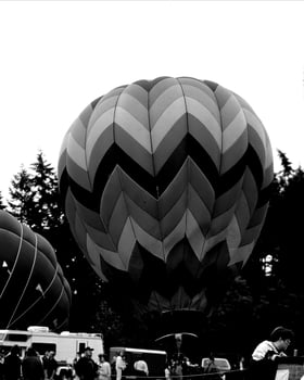 Black and white hot air balloons background photo