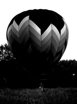 Black and white hot air balloons background photo