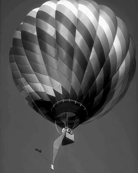 Black and white hot air balloons background photo