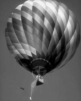 Black and white hot air balloons background photo