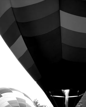 Black and white hot air balloons background photo