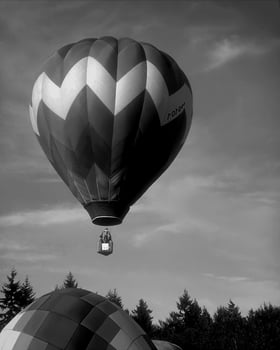 Black and white hot air balloons background photo
