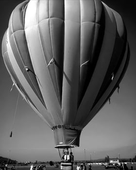 Black and white hot air balloons background photo