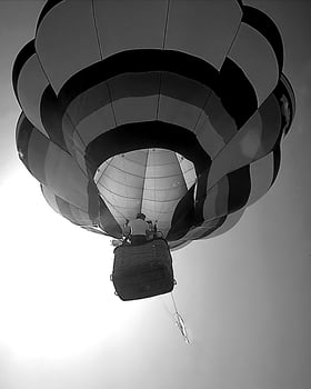 Black and white hot air balloons background photo