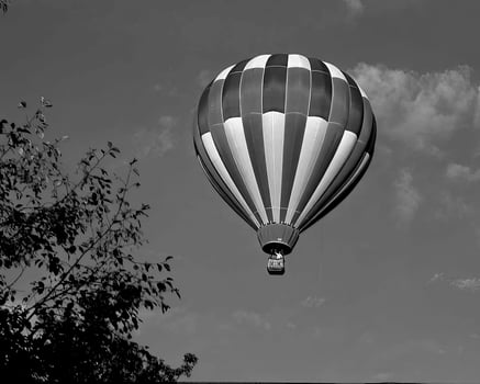 Black and white hot air balloons background photo