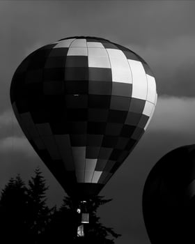 Black and white hot air balloons background photo