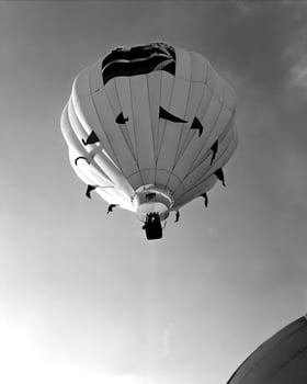 Black and white hot air balloons background photo