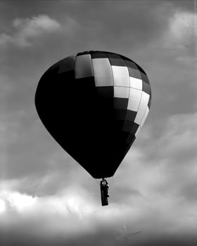 Black and white hot air balloons background photo