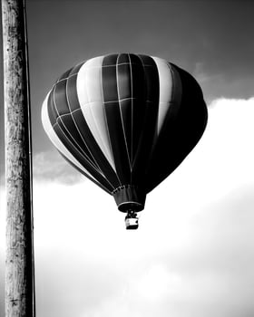Black and white hot air balloons background photo