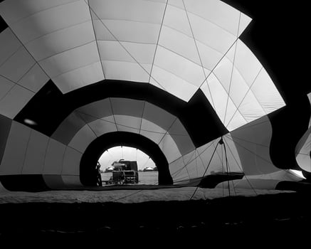 Black and white hot air balloons background photo