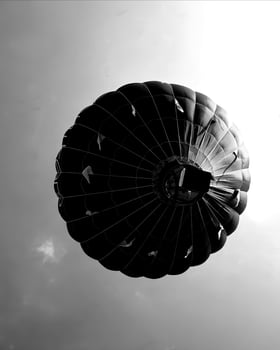 Black and white hot air balloons background photo