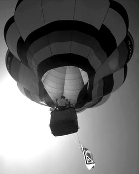 Black and white hot air balloons background photo