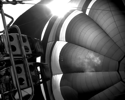 Black and white hot air balloons background photo