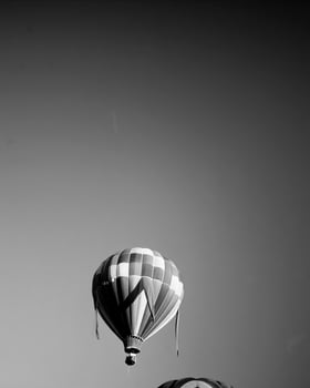 Black and white hot air balloons background photo
