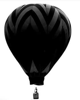Black and white hot air balloons background photo