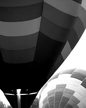 Black and white hot air balloons background photo