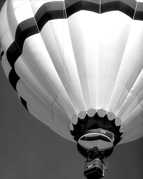 Black and white hot air balloons background photo
