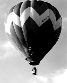 Black and white hot air balloons background photo