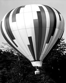 Black and white hot air balloons background photo