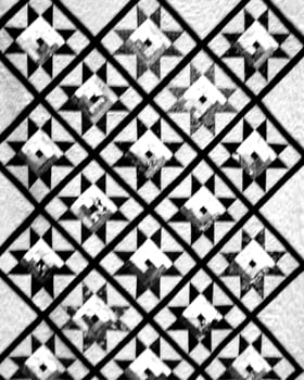 Abstract fabrics black and white background. Textile decoration close view photo