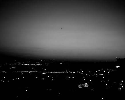 Sunset or sunrise sky black and white monochrome background photo