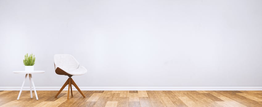 Modern chair in white room interior parquet wood floor. 3D rendering photo