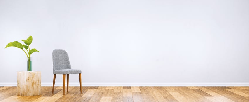 Modern chair in white room interior parquet wood floor. 3D rendering photo